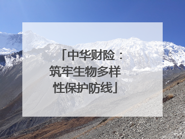中华财险：筑牢生物多样性保护防线