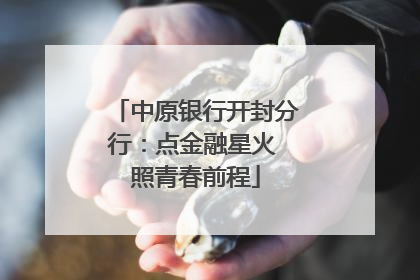 中原银行开封分行：点金融星火 照青春前程