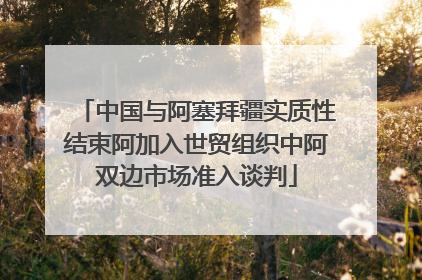 中国与阿塞拜疆实质性结束阿加入世贸组织中阿双边市场准入谈判
