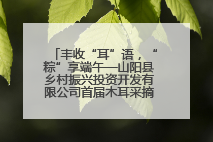丰收“耳”语，“粽”享端午—山阳县乡村振兴投资开发有限公司首届木耳采摘活动盛大启幕