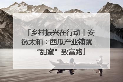 乡村振兴在行动丨安徽太和：西瓜产业铺就“甜蜜”致富路