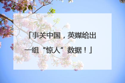 事关中国，英媒给出一组“惊人”数据！