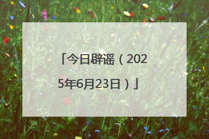 今日辟谣（2025年6月23日）