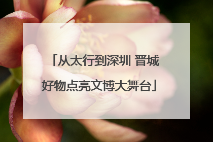 从太行到深圳 晋城好物点亮文博大舞台