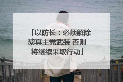 以防长：必须解除黎真主党武装 否则将继续采取行动