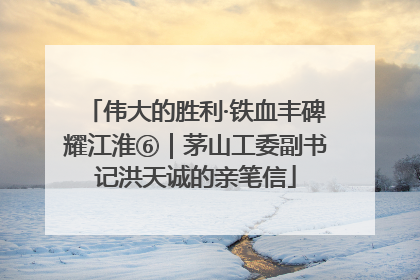 伟大的胜利·铁血丰碑耀江淮⑥｜茅山工委副书记洪天诚的亲笔信