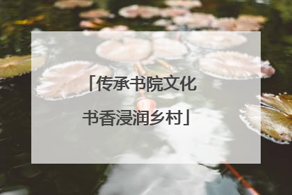 传承书院文化 书香浸润乡村