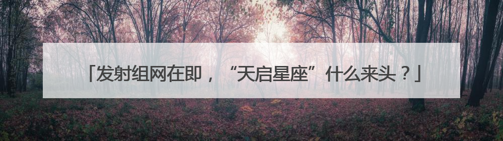 发射组网在即，“天启星座”什么来头？