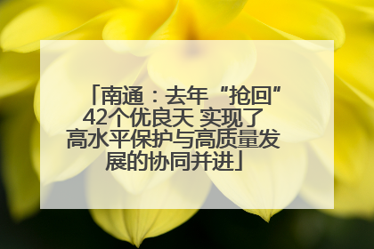 南通：去年“抢回”42个优良天 实现了高水平保护与高质量发展的协同并进