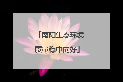 南阳生态环境质量稳中向好