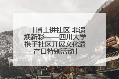 博士进社区 非遗焕新彩——四川大学携手社区开展文化遗产日特别活动