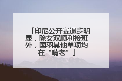 印尼公开赛退步明显，除女双顺利接班外，国羽其他单项均在“啃老”