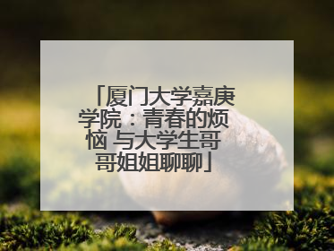 厦门大学嘉庚学院：青春的烦恼 与大学生哥哥姐姐聊聊