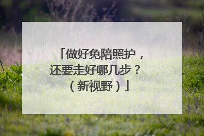 做好免陪照护，还要走好哪几步？（新视野）