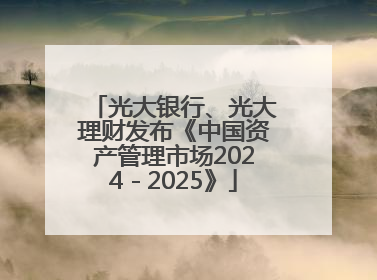 光大银行、光大理财发布《中国资产管理市场2024－2025》