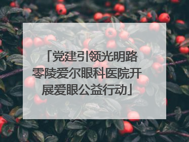 党建引领光明路 零陵爱尔眼科医院开展爱眼公益行动
