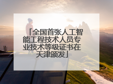 全国首张人工智能工程技术人员专业技术等级证书在天津颁发