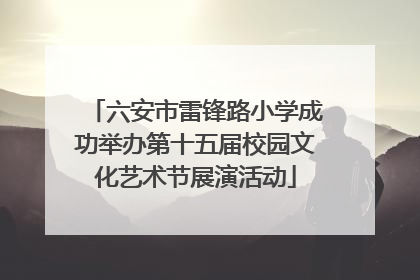 六安市雷锋路小学成功举办第十五届校园文化艺术节展演活动