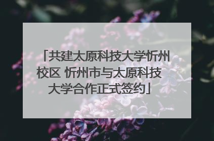 共建太原科技大学忻州校区 忻州市与太原科技大学合作正式签约
