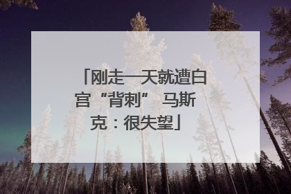 刚走一天就遭白宫“背刺” 马斯克：很失望