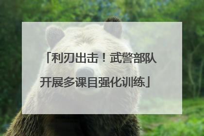利刃出击！武警部队开展多课目强化训练