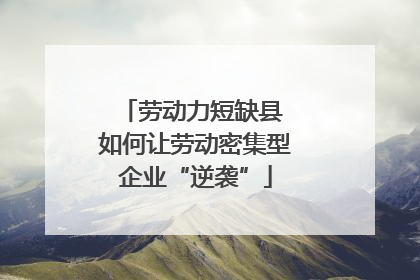 劳动力短缺县 如何让劳动密集型企业“逆袭”