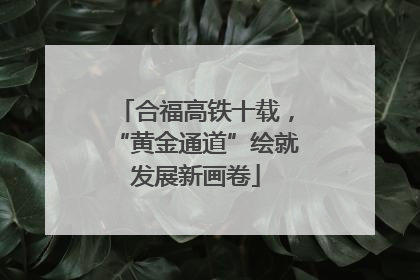 合福高铁十载，“黄金通道”绘就发展新画卷