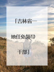 吉林省一地任免领导干部