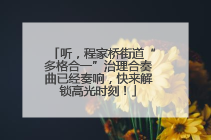 听，程家桥街道“多格合一”治理合奏曲已经奏响，快来解锁高光时刻！