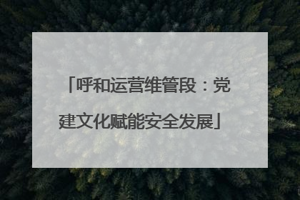 呼和运营维管段：党建文化赋能安全发展