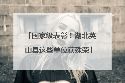 国家级表彰！湖北英山县这些单位获殊荣