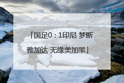 国足0∶1印尼 梦断雅加达 无缘美加墨