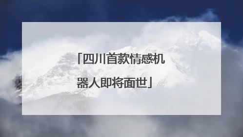 四川首款情感机器人即将面世