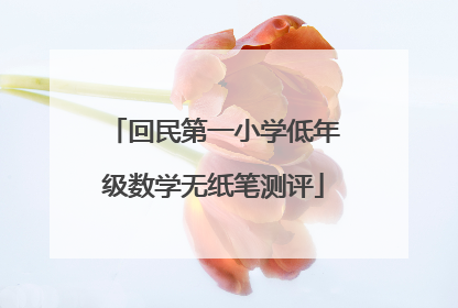 回民第一小学低年级数学无纸笔测评