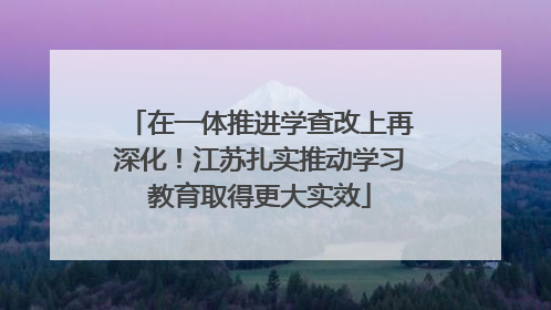 在一体推进学查改上再深化！江苏扎实推动学习教育取得更大实效