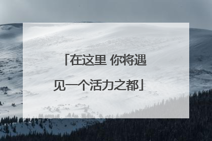 在这里 你将遇见一个活力之都