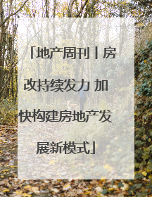 地产周刊丨房改持续发力 加快构建房地产发展新模式