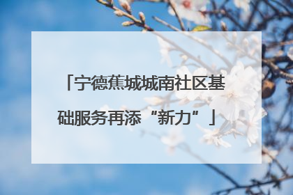 宁德蕉城城南社区基础服务再添“新力”