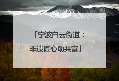宁波白云街道：非遗匠心助共富