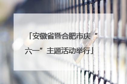 安徽省暨合肥市庆“六一”主题活动举行