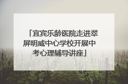宜宾乐龄医院走进翠屏明威中心学校开展中考心理辅导讲座