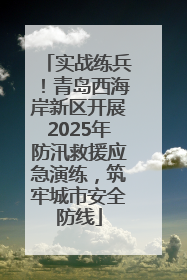 实战练兵！青岛西海岸新区开展2025年防汛救援应急演练，筑牢城市安全防线
