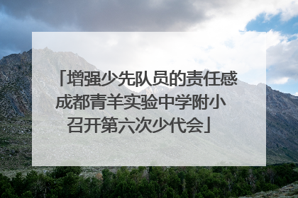 增强少先队员的责任感 成都青羊实验中学附小召开第六次少代会