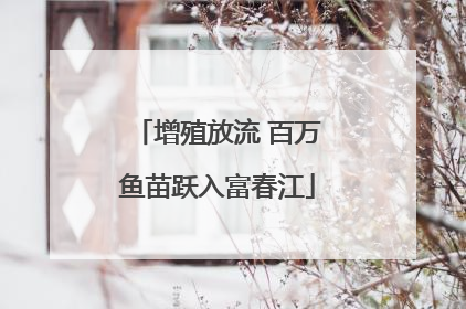 增殖放流 百万鱼苗跃入富春江