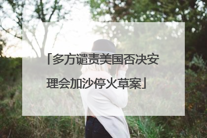 多方谴责美国否决安理会加沙停火草案