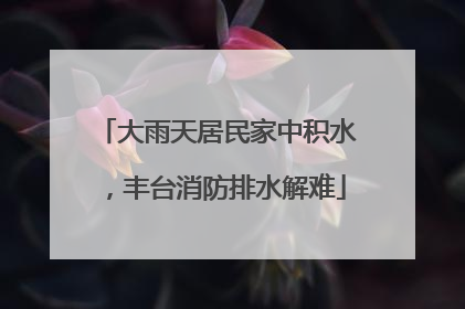 大雨天居民家中积水，丰台消防排水解难