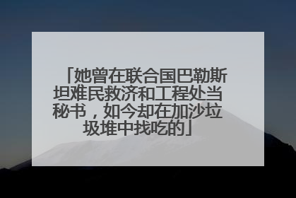她曾在联合国巴勒斯坦难民救济和工程处当秘书，如今却在加沙垃圾堆中找吃的