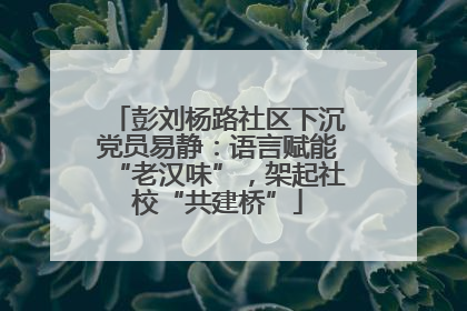 彭刘杨路社区下沉党员易静：语言赋能“老汉味”，架起社校“共建桥”