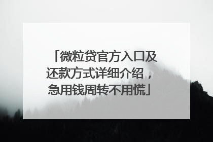 微粒贷官方入口及还款方式详细介绍，急用钱周转不用慌