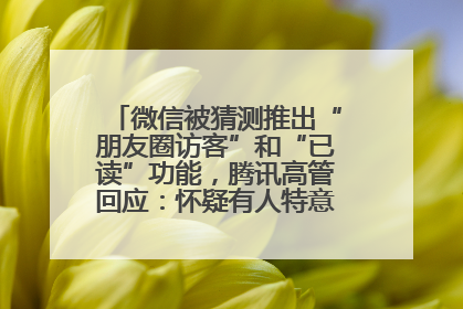 微信被猜测推出“朋友圈访客”和“已读”功能，腾讯高管回应：怀疑有人特意反复翻炒流量